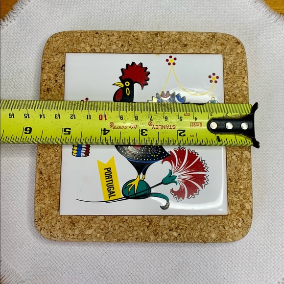 Rooster Cork & Tile Trivet from Portugal - Picture 5 of 7